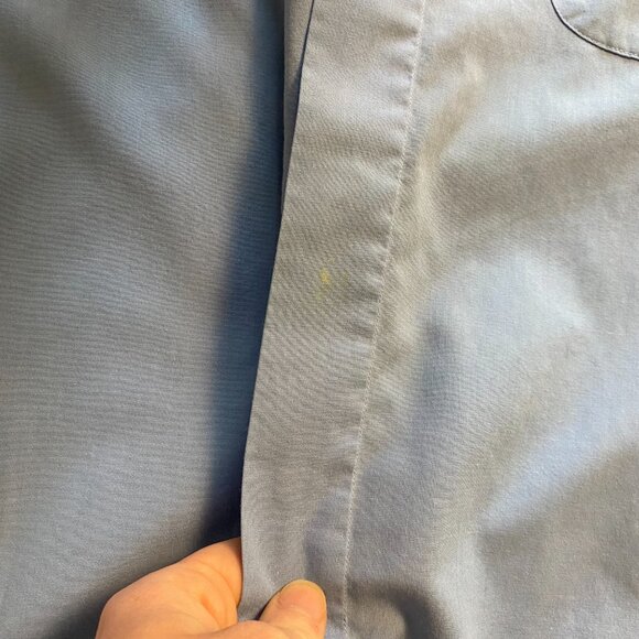 Stacy Adams Men's Size 16.5 Light Blue Long Sleeve Button Down Shirt *stained* - Picture 6 of 6